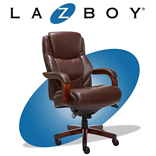 La-Z-Boy Delano Big & Tall Executive Office Chair, High Back Ergonomic Lumbar Support, Bonded Leather, Brown, Only $188.47, You Save $271.52 (59%)