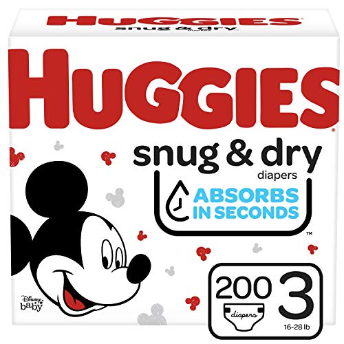 Huggies Snug & Dry Baby Diapers, Size 3, 200 Ct, One Month Supply, Only $36.44