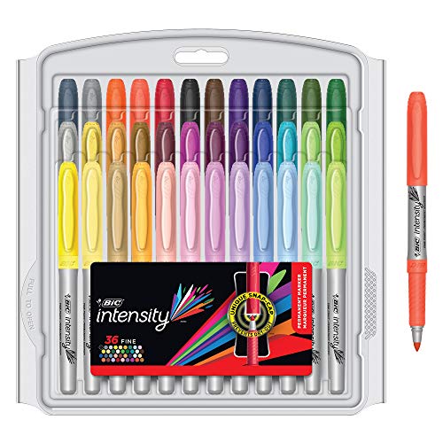 BIC Intensity Fashion Permanent Markers, Fine Point, Assorted Colors, 36-Count $9.49