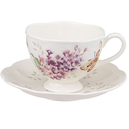 Lenox Butterfly Meadow Orange Sulphur 8-Ounce Cup and Saucer Set - 812105, Only $11.99