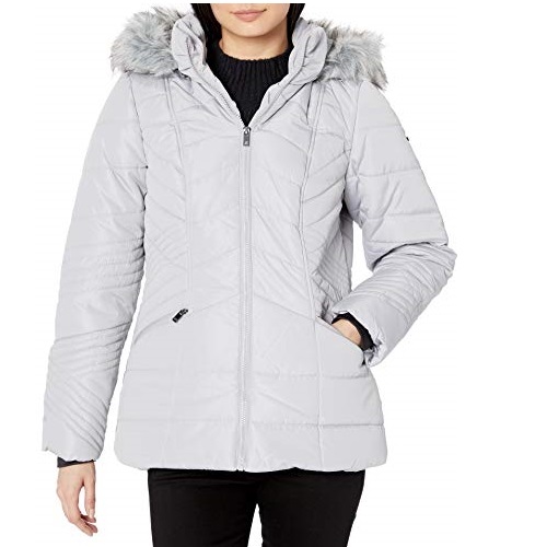 Skechers Women's Warm Winter Jacket with Faux Trimmed Hood, Only $26.61