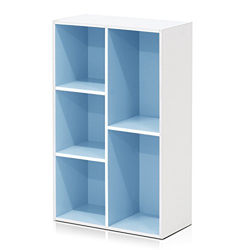 Furinno 5-Cube Reversible Open Shelf, White/Light Blue 11069WH/LBL, Only $22.63