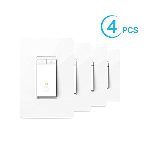 Kasa Smart Dimmer Switch by TP-Link, Single Pole, Needs Neutral Wire, WiFi Light Switch for LED Lights, Works with Alexa and Google Home, UL Certified, 4-Pack (HS220P4), Only $69.99