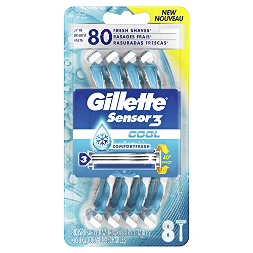 Gillette 吉列 Sensor3 Cool 男士一次性剃须刀，8支 点击Coupon后 $4.97