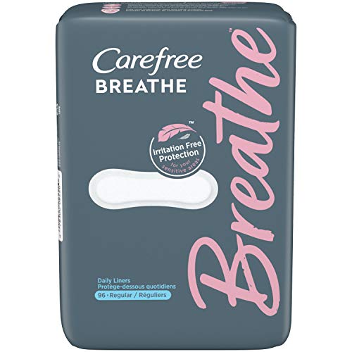 Carefree Breathe Panty Liners, Irritation-Free Protection, Individually Wrapped, 96 Count, Only $4.97