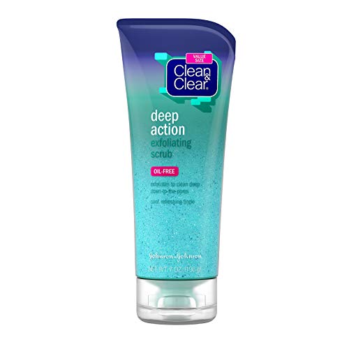 Clean & Clear Oil-Free Deep Action Exfoliating Facial Scrub, Cooling Face Wash for Deep Pore Cleansing, 7 oz, Only $5.04