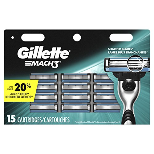 Gillette吉列 Mach3 剃须刀头15支装 点击Coupon后 $15.23 免运费