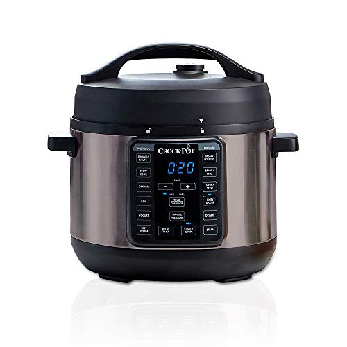 Crock-Pot 4-Quart Multi-Use MINI Express Crock Programmable Slow Cooker and Pressure Cooker with Manual Pressure, Boil & Simmer, Black Stainless, Only $45.58, You Save $44.41 (49%)