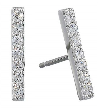 Swarovski Crystal Only Line Rhodium-Plated Earrings, Only $32.03