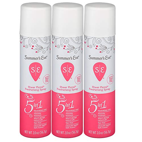 Summer's Eve Freshening Spray, Sheer Floral, pH Balanced, Dermatologist & Gynecologist Tested, 2 Ounce, Pack of 3, Only $6.19