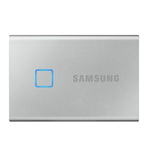 SAMSUNG T7 Touch Portable SSD 2TB - Up to 1050MB/s - USB 3.2 External Solid State Drive, Silver (MU-PC2T0S/WW), Only $269.99