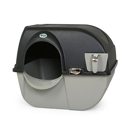 Omega Paw Elite Self Cleaning Roll 'n Clean Litter Box, Midnight Black, Large, Only $35.99