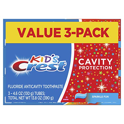 Crest Kid's Cavity Protection Toothpaste (children and toddlers 2+), Sparkle Fun Flavor, 4.6 ounces, Pack of 3, Only $4.97