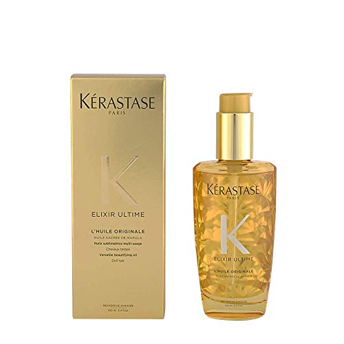 KERASTASE Elixir Ultime L'Huile Original Hair Oil | Hydrating Oil Serum to Smooth Frizz and Add Shine | Nourishes With Argan Oil, Camellia Oil & Marula Oil | For All Hair Types, Yellow, Only $43.20