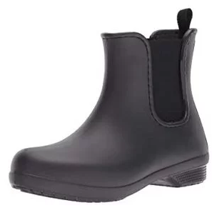 Crocs Women's Freesail Chelsea Ankle Rain Boots Water Shoes, Black/Black, 4 M US $15.60