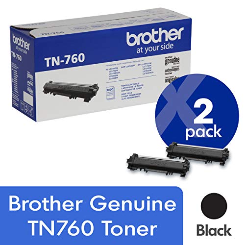 Brother Genuine TN760 2-Pack High Yield Black Toner Cartridge with Approximately 3,000 Page Yield/Cartridge, Only$137.76