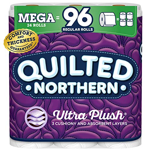 Quilted Northern Ultra PlushToilet Paper, 24 Mega Rolls, 24 = 96 Regular Rolls, 3 Ply Bath Tissue $19.98