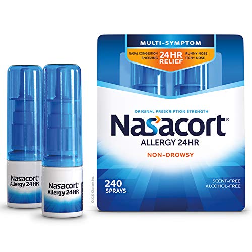Nasacort Allergy 24HR Nasal Spray for Adults, Non-Drowsy & Alcohol-Free, 120 Sprays, 0.57 fl. oz. 2pk, Only $14.99
