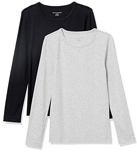 Amazon Essentials 女式修身长袖圆领T恤两件 $9.50