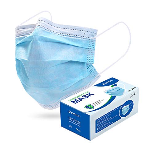 Comix Disposable Face-mask With 3-ply (non Sterile) Procedural-masks, L707 50pcs, 1count, Blue, Only$19.59