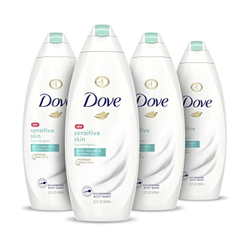Dove多芬 敏感肌沐浴乳，22 oz/瓶，共4瓶，原价$27.96，现仅售$16.24 ，免运费