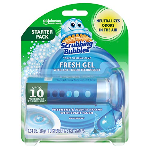 Scrubbing Bubbles Fresh Gel Toilet Bowl Cleaning Stamps, Gel Cleaner, Helps Prevent Limescale and Toilet Rings, Rainshower Scent, 6 Stamps, Only $3.76