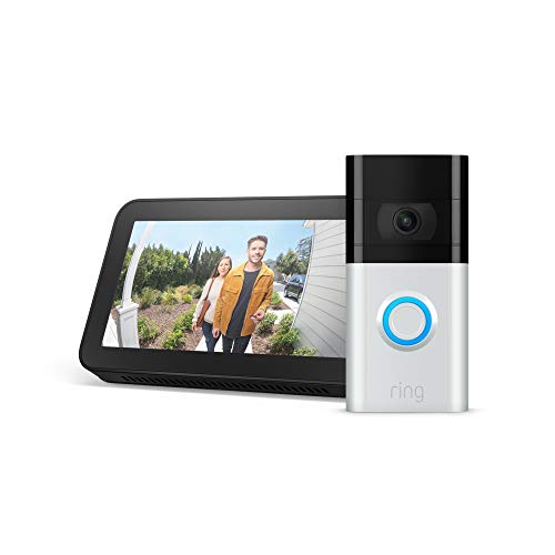 史低价！最新款Ring Video Doorbell 3 智能门铃+Echo Show 5 $149.99 免运费