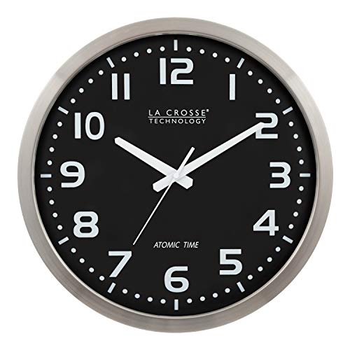 La Crosse Technology WT-3161BK 16-Inch Stainless Steel Atomic Clock $21.88