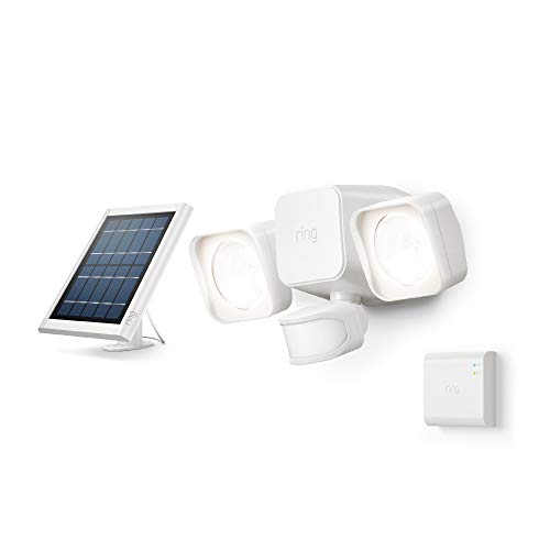 Introducing Ring Solar Floodlight, Outdoor Motion-Sensor Security Light, White (Starter Kit) $76.99
