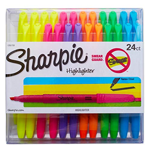 Sharpie 1761791 Accent Pocket Highlighters, Chisel Tip, Assorted Colored, 24-Count, Only $7.48