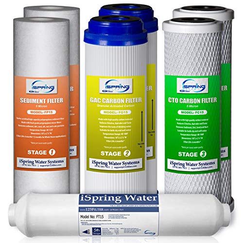 iSpring F7-GAC for Standard 5-Stage Reverse Osmosis RO Systems 1-Year Replacement Supply Filter Cartridge Pack Set $23.01