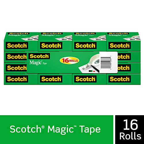 Scotch Magic Tape, 16 Rolls, Numerous Applications, Invisible, Engineered for Repairing, 3/4 x 1000 Inches, Boxed (810K16 ), Only $19.00