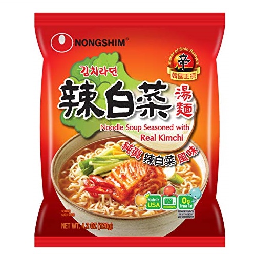 Nongshim Noodle Soup, Kimchi, 4.2 Ounce (Pack of 16), Only $15.37