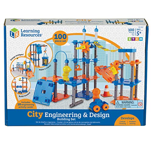 Learning Resources City Engineering and Design Building Set, Engineer STEM Toy, 100 Pieces, Ages 5+,Multi-color, Only $14.90