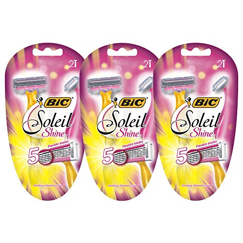 BIC Soleil Shine Women's 5-Blade Disposable Razor, 2 Count - Pack of 3 (6 Razors), Only $5.79