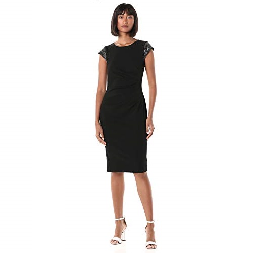 Calvin Klein Women's Cap Sleeve Sheath with Side Ruch Dress, Only $24.91