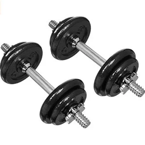 AmazonBasics Adjustable Barbell Lifting Dumbells Weight Set with Case - 38 Pounds, Black $63.03