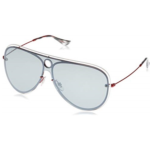Ray-Ban RB3605N Aviator Sunglasses, Silver & Red/Grey Mirror, 32 mm, Only $84.10