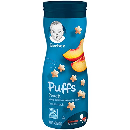 Gerber Puffs Cereal Snack, Peach, 1.48 Ounce, 6 Count, Only $10.91