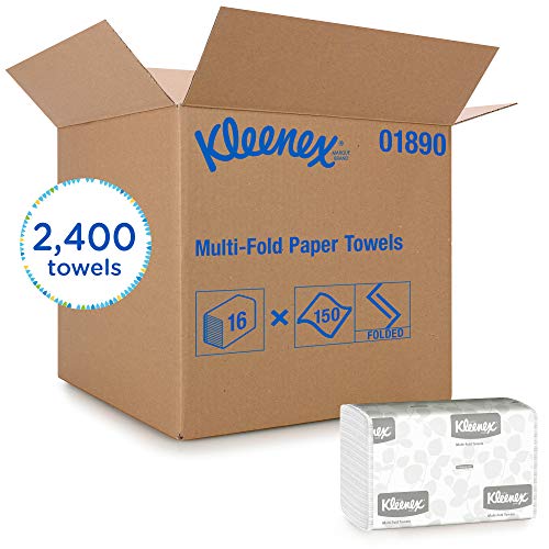 Kleenex Multifold Paper Towels (01890), White, 16 Packs / Case, 150 Tri Fold Paper Towels / Pack, 2,400 Towels / Case, $24.22