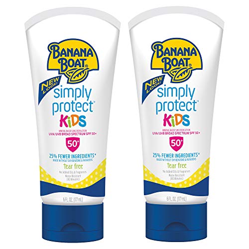 Banana Boat Simply Protect Tear Free, Reef Friendly Sunscreen Lotion for Kids, Broad Spectrum SPF 50, 25% Fewer Ingredients, 6 Ounces - Twin Pack $9.50