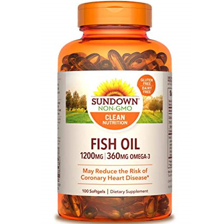 Sundown Fish Oil 1200 mg, 100 Softgels Non-GMO by Sundown (Packaging May Vary), 2 for $4.55