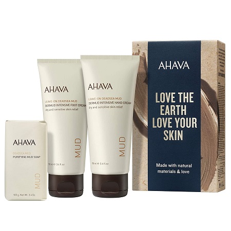 AHAVA Dead Sea Mud Intensive Hand and Foot Cream with Purifying Mud Soap Value Set, only $37.96