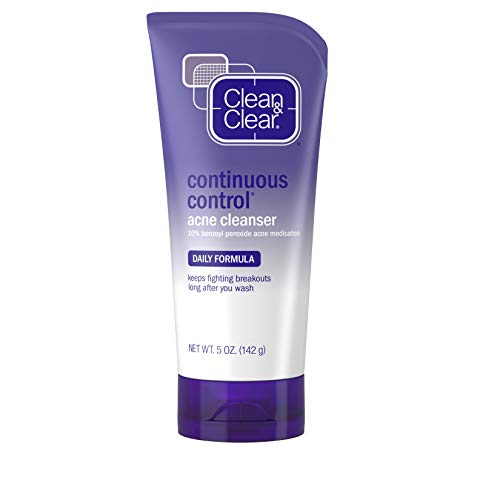 Clean & Clear Continuous Control Benzoyl Peroxide Acne Face Wash with 10% Benzoyl Peroxide Acne Treatment, Daily Facial Cleanser with Acne Medicine to Treat and Prevent Acne, 5 oz, Only $4.74