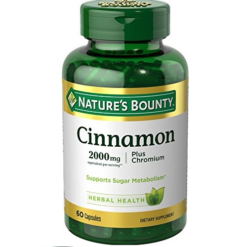 Nature's Bounty Cinnamon 2000mg Plus Chromium, 60 Count, Only $4.41