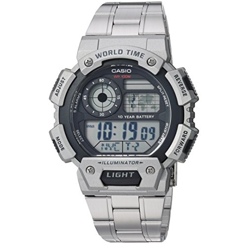 Casio Men's Classic Quartz Watch with Stainless-Steel Strap, Silver, 25.75 (Model: AE-1400WHD-1AVCF), Only $17.99, You Save $21.96 (55%)