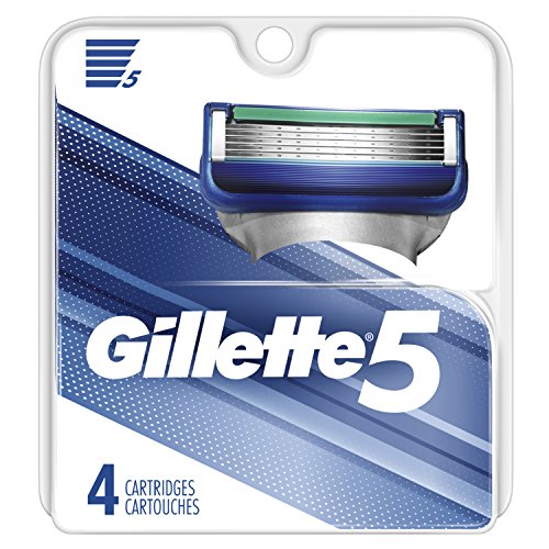 Gillette 5层刀片剃须替换刀头，4个，原价$12.95 ，现点击coupon后仅售$6.28，免运费
