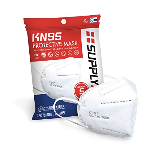 SupplyAID RRS-KN95-5PK KN95 Protective Mask, Protection Against PM2.5 Dust. Pollen and Haze-Proof, 5 Pack, Only $18.00