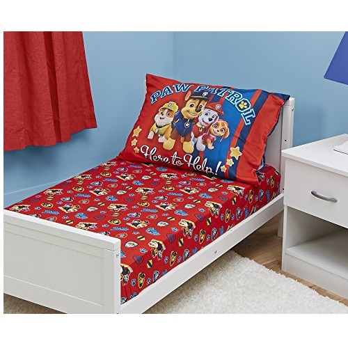 Paw Patrol Toddler Fitted Sheet and Pillow Case Set, Red, Only $7.86, You Save $7.13 (48%)