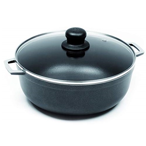 IMUSA USA Black 4.8Qt Nonstick Caldero with Glass Lid and Steam Vent (Dutch Oven), 4.8-Quarts, Only $19.85